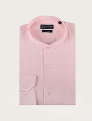 Camicia in lino con collo alla coreana