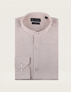 Camicia in lino con collo alla coreana luigi fusaro