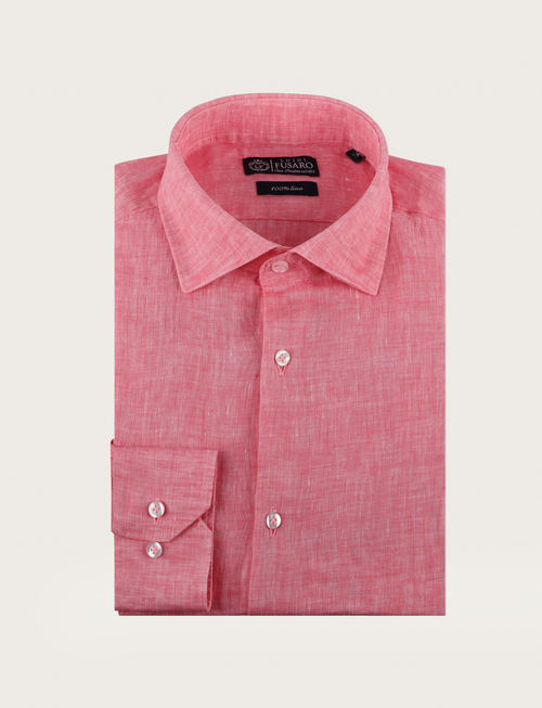 Camicia in puro lino |Colore:Corallo