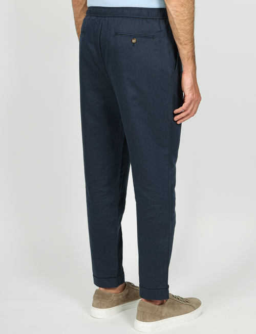 Pantalaccio in lino e cotone con cintura in tessuto