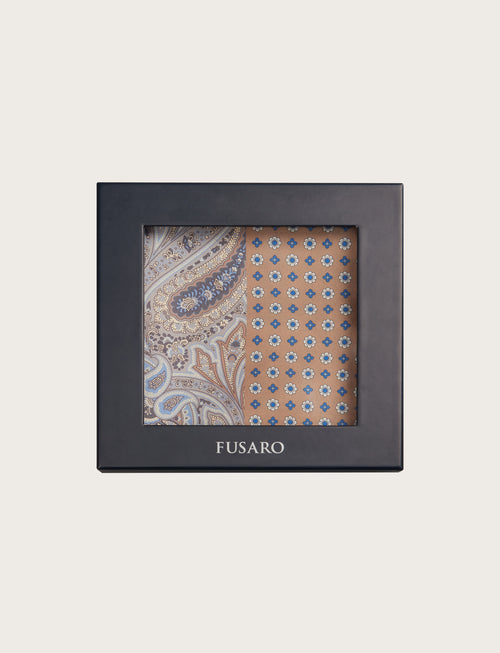 Foulard in seta multi fantasia quattro lati