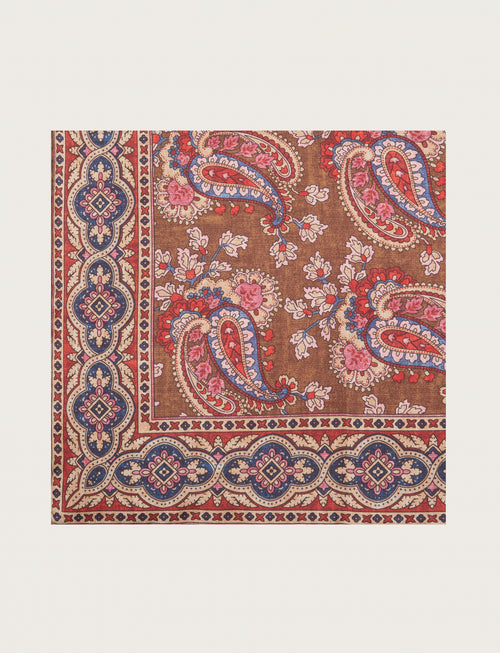 Foulard in seta fantasia paisley floreale
