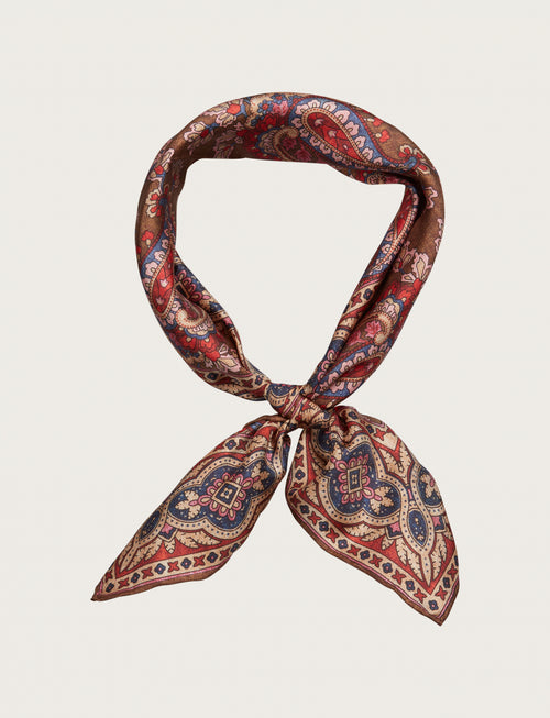 Foulard in seta fantasia paisley floreale