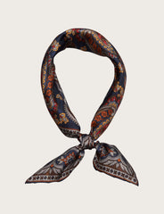 Floral paisley pattern silk scarf 