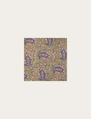 Pochette in seta fantasia cachemire su fondo verde