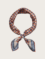 Silk scarf with geometric design 