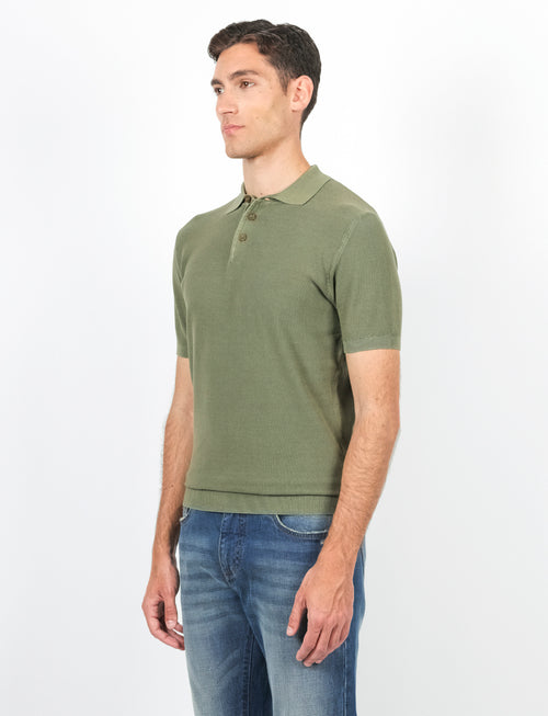 Stone wash rice grain polo 