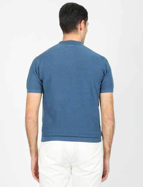 Stone wash rice grain polo 