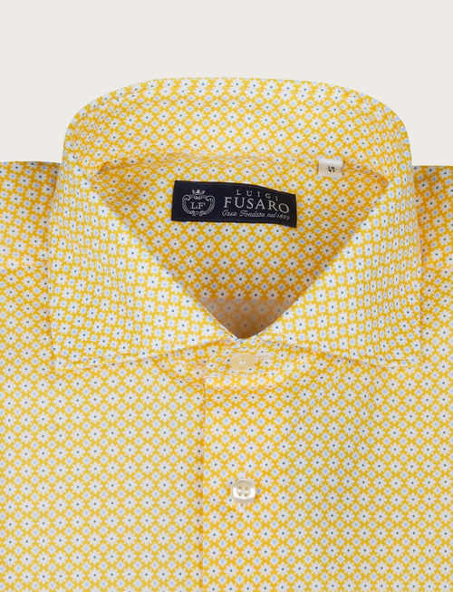 Camicia in cotone stretch fantasia micro fiori