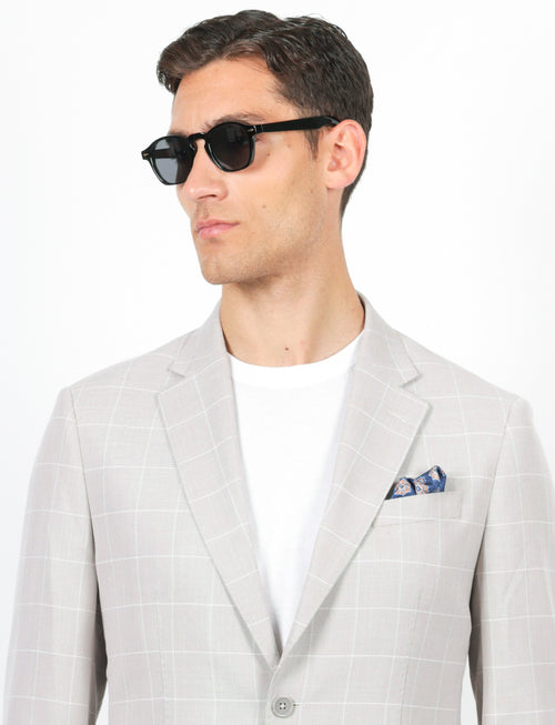 Giacca fantasia a quadri tessuto puntino