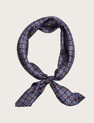 Modern geometric pattern silk scarf 