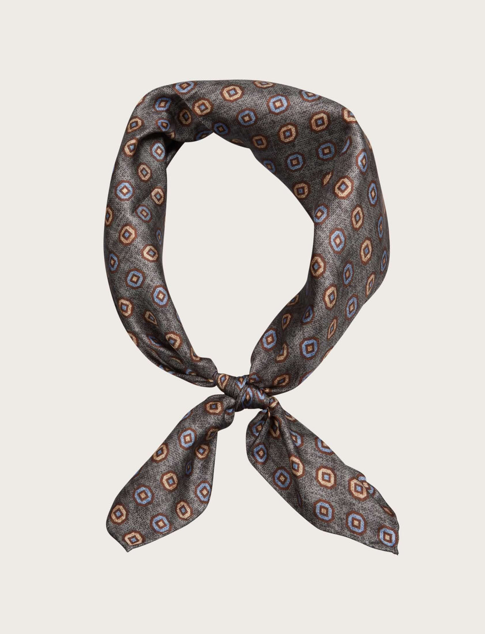 Foulard in seta con motivo geometrico rétro