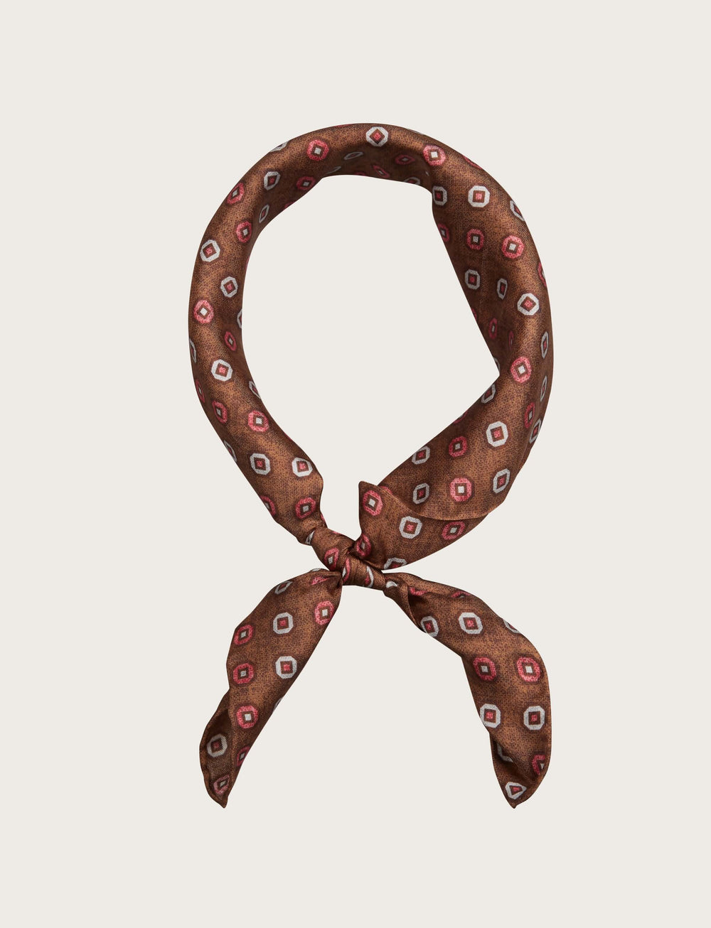 Foulard in seta con motivo geometrico rétro