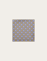 Pochette in seta verde con fantasia floreale