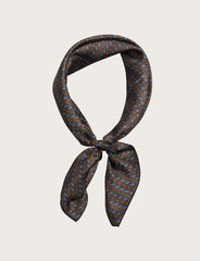 Foulard in seta moro con fantasia geometrica azzurra