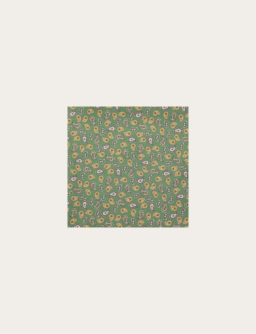 Clutch bag in green cashmere patterned silk 
