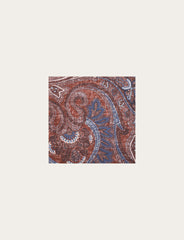 Brown and blue paisley silk clutch bag 