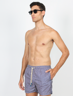 Costume da bagno fantasia micro geometrica blu luigi fusaro