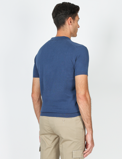 Lightweight cotton V-neck polo 