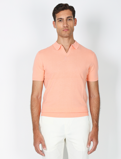 Lightweight cotton V-neck polo 