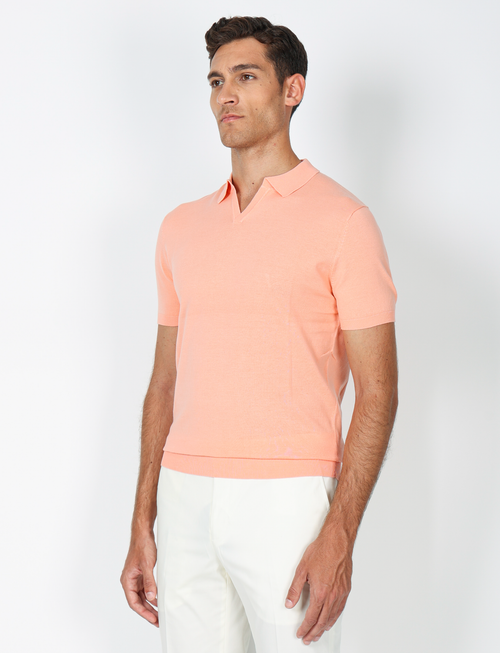 Lightweight cotton V-neck polo 