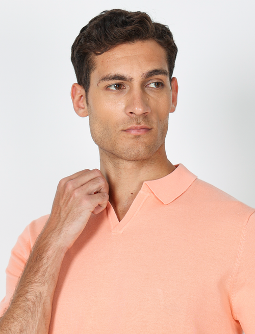 Lightweight cotton V-neck polo 