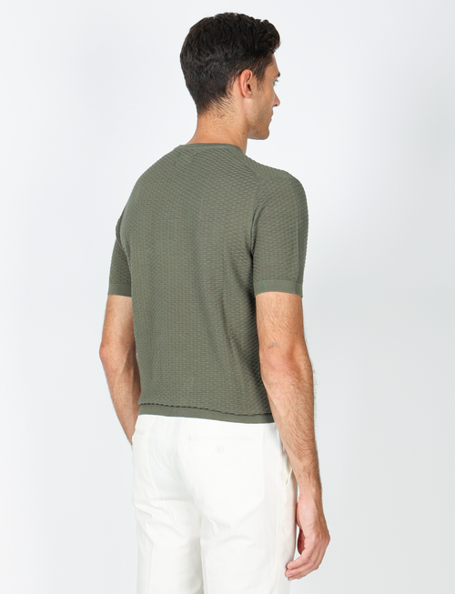 Jacquard woven cotton T-shirt 