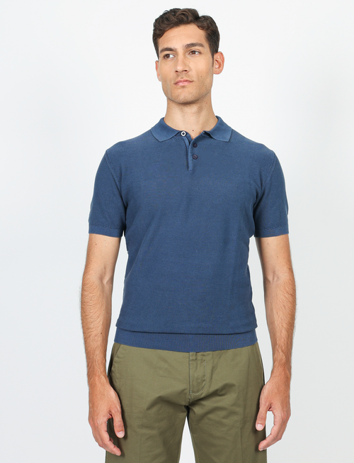 Stone wash rice grain polo 
