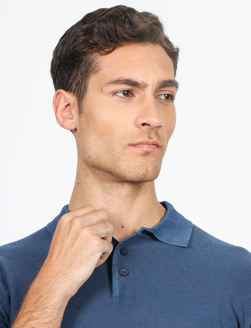 Stone wash rice grain polo 