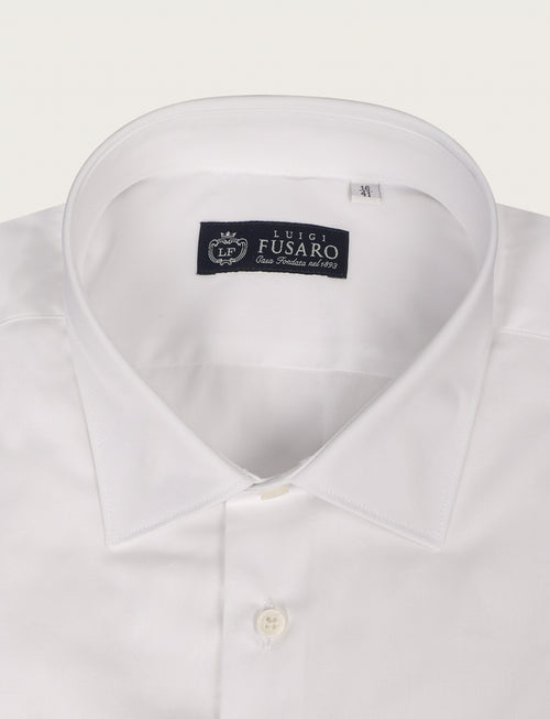 Camicia bianca in cotone twill