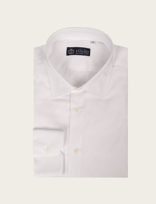 Camicia bianca in cotone twill