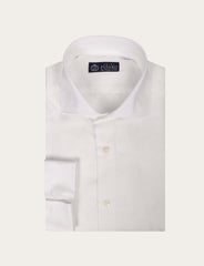 Camicia bianca in cotone con polsini per gemelli