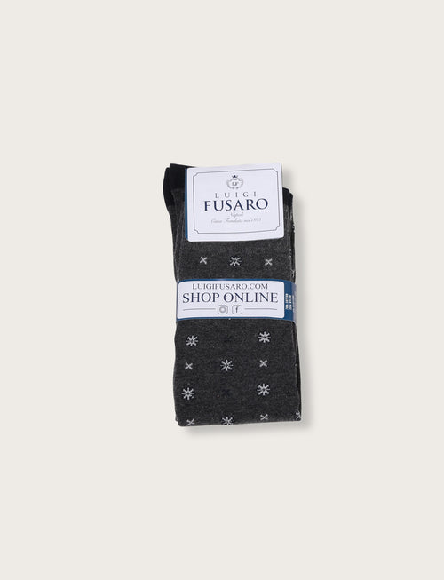 Calzini in cotone micro fantasia |Colore:Grigio