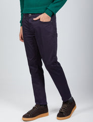 Pantaloni cinque tasche in cotone raso