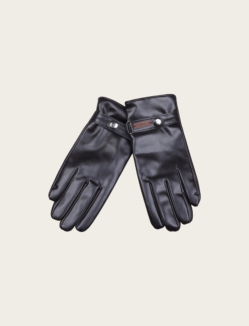 Guanti basic in ecopelle |Colore:Moro
