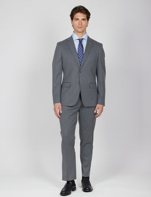 Abito classico gessato Drop 7|Colore:Grigio