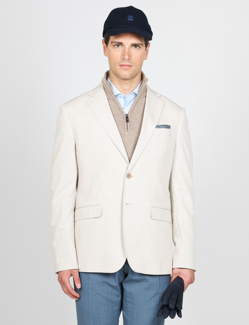 Giacca in maglia tinta unita effetto mélange_luigi fusaro