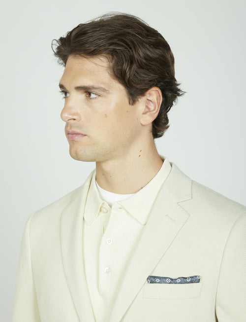 Solid color dobby knit jacket 
