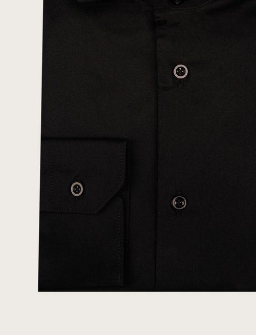 Camicia tinta unita in cotone stretch