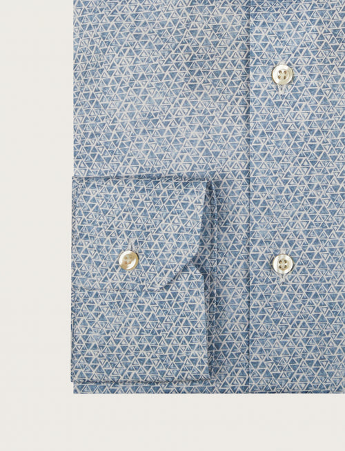 Camicia in cotone stretch a micro fantasia