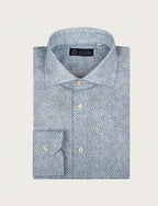 Camicia in cotone stretch a micro fantasia