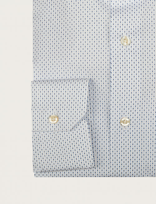 Camicia in cotone stretch a micro fantasia