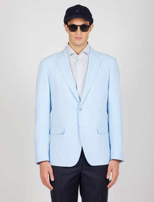 Giacca tinta unita  in tessuto dobby