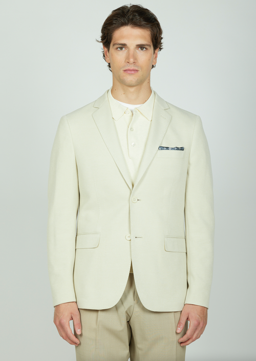Solid color dobby knit jacket 