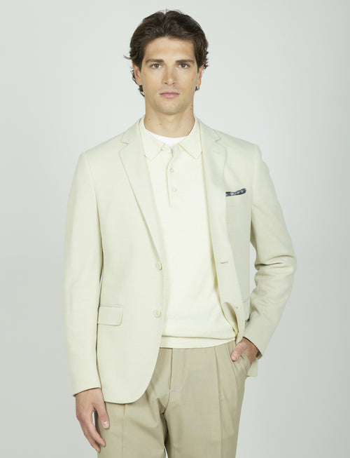 Solid color dobby knit jacket 
