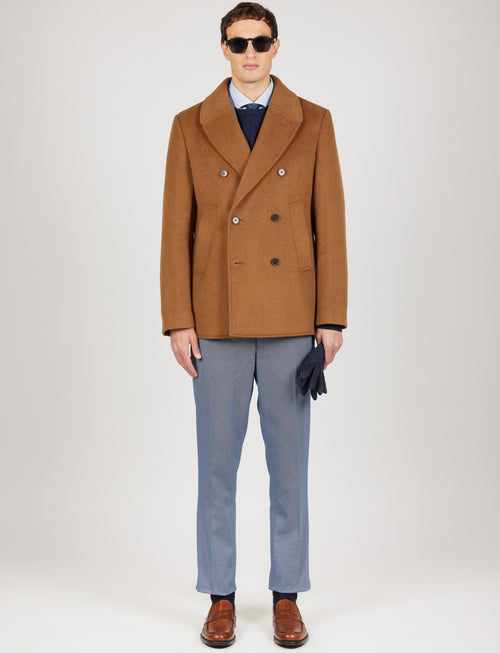 Cappotto doppiopetto in lana misto