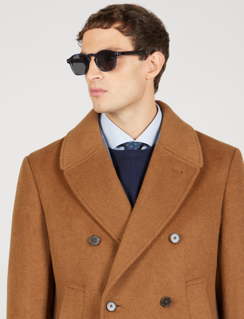 Cappotto doppiopetto in lana misto