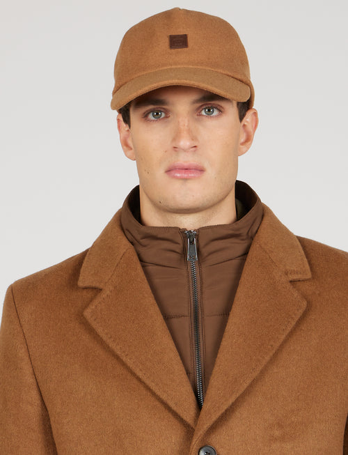 Cappottino con pettorina removibile in lana misto