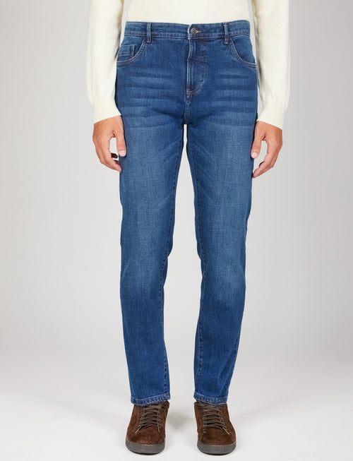 Jeans cinque tasche in denim |Colore:Lavaggio scuro