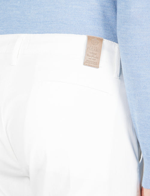 Pantaloni in cotone piqué|Colore:Bianco